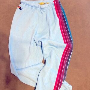 Aviator Nation 5 stripe sky blue sweatpants